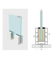 SD 31B Bracket System for Aluminum Glass Railing Installation, Heavy Duty Support Bracket for Balcony and Staircase, Durable Finish, Secure Mounting for Modern Architectural Projects